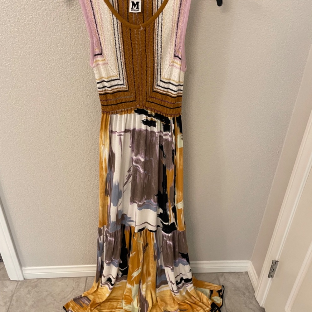 NWOT! MISSONI Multicolor Paint Splash Tiered Sleeveless Maxi Dress Size US 6 - Picture 5 of 14